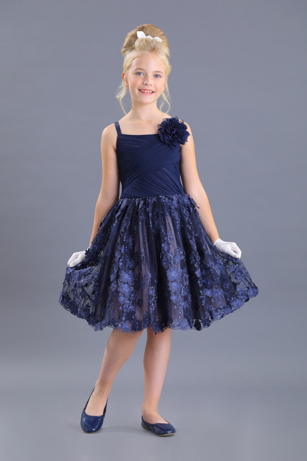 картинка Платье нарядное FSL-104/1-121 (сине-розовый) от магазина Маленькая Леди