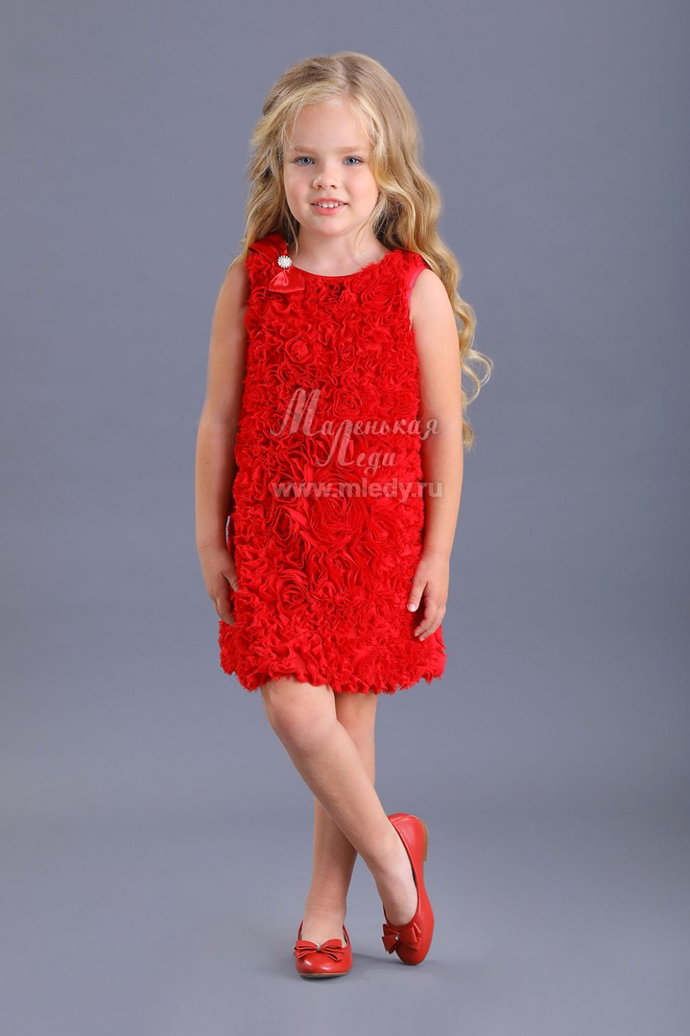 картинка Платье 1133/2-120-ВПСШ (красный) от магазина Маленькая Леди