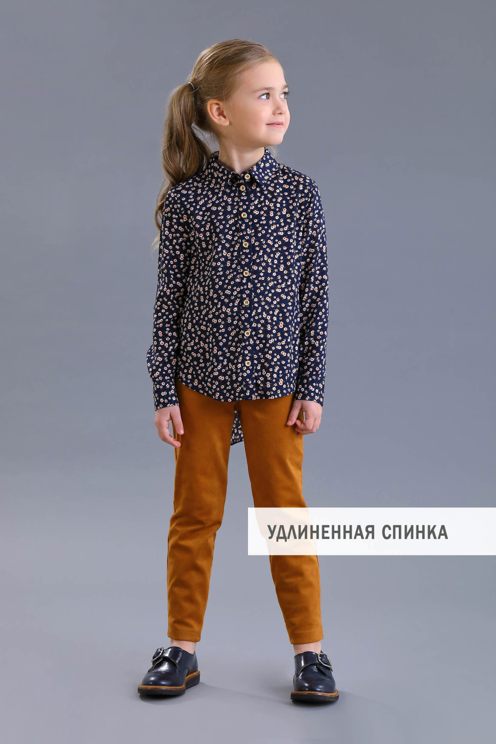 картинка Блузка 2332/1-421-ВВН (синий,ромашки) от магазина Маленькая Леди