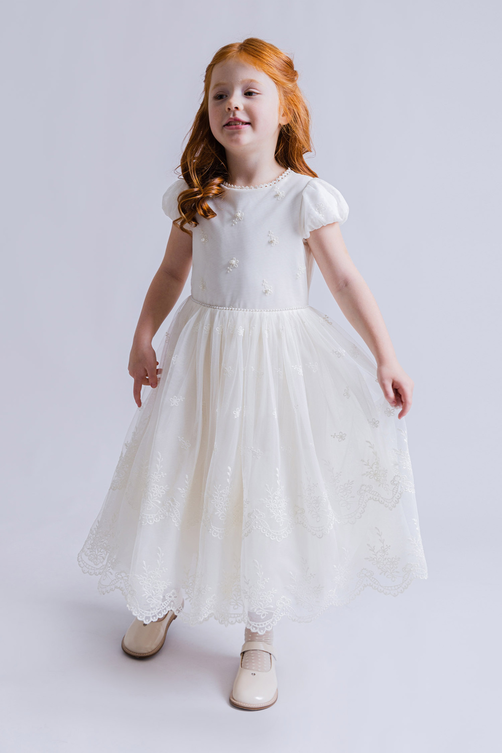 картинка Платье нарядное 2969/1-126-СВ (молочный) от магазина Маленькая Леди