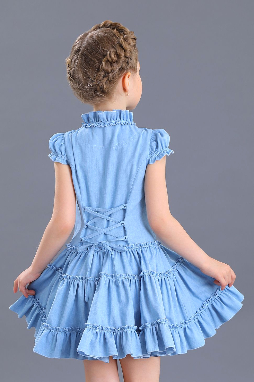  Платье для девочки из хлопка, цвет 