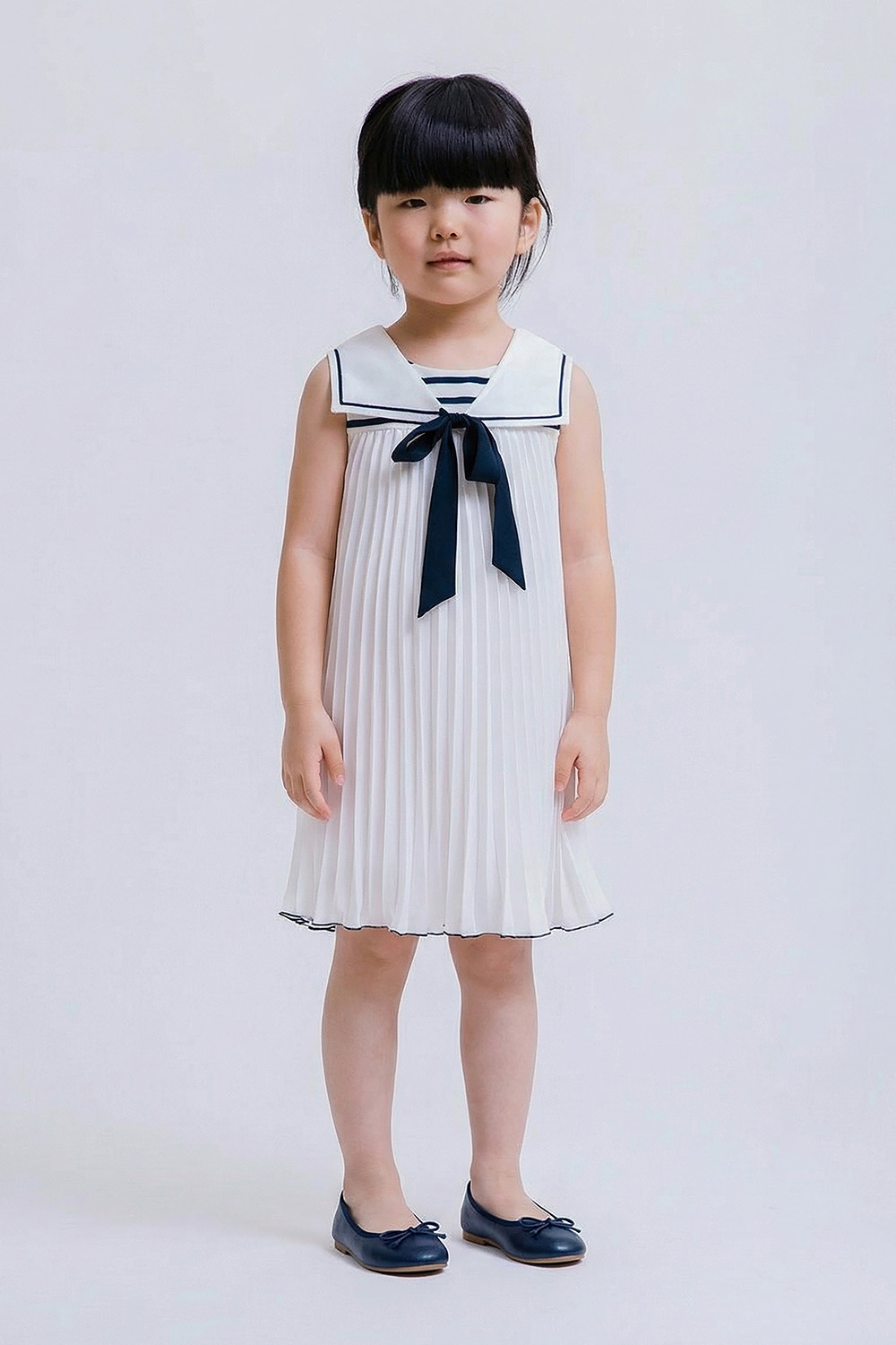 картинка Платье 3021-326-ВПБЛ (молочный отд синий) от магазина Маленькая Леди