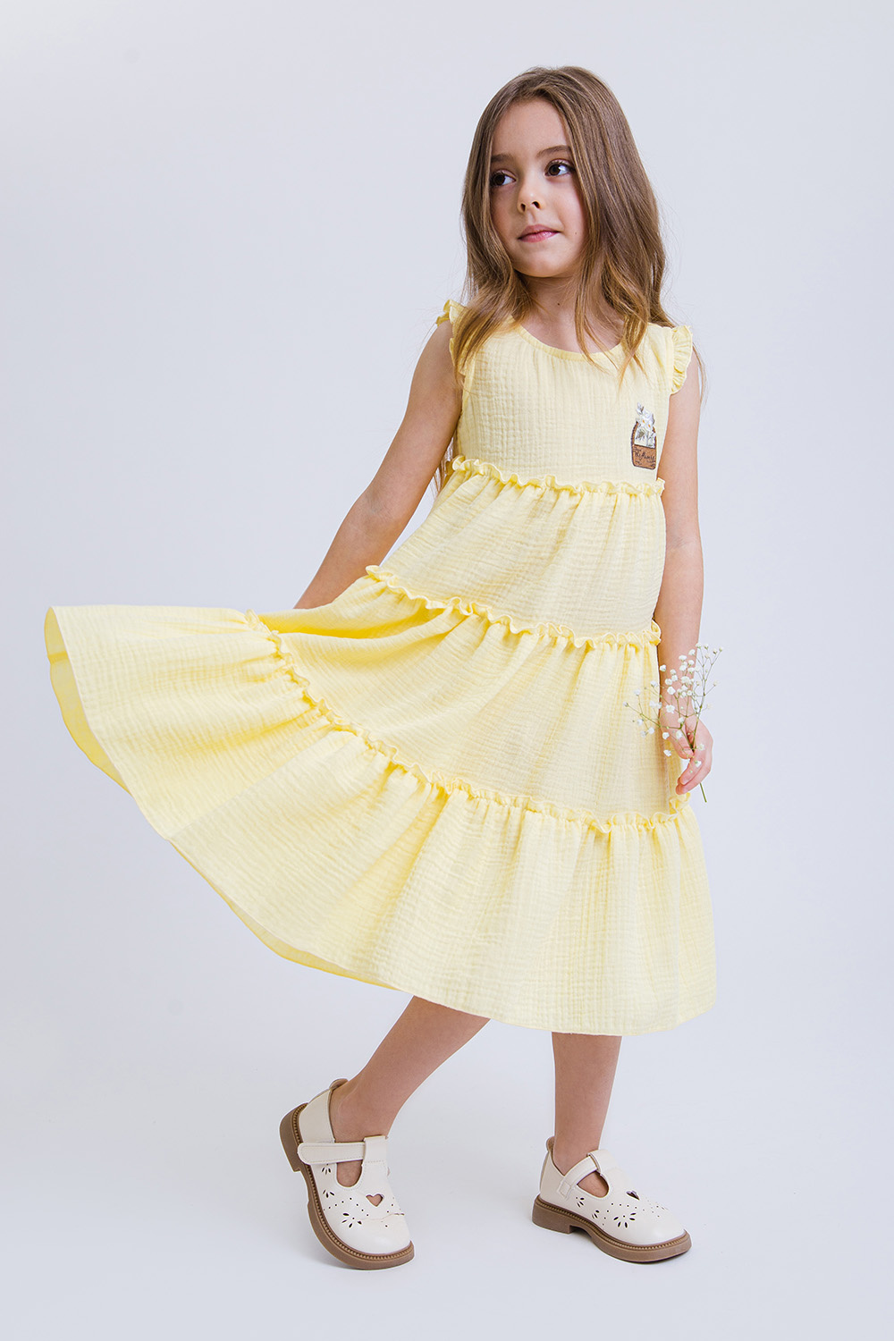 картинка Платье FSL-565/1-326-ВХМ (желтый) от магазина Маленькая Леди