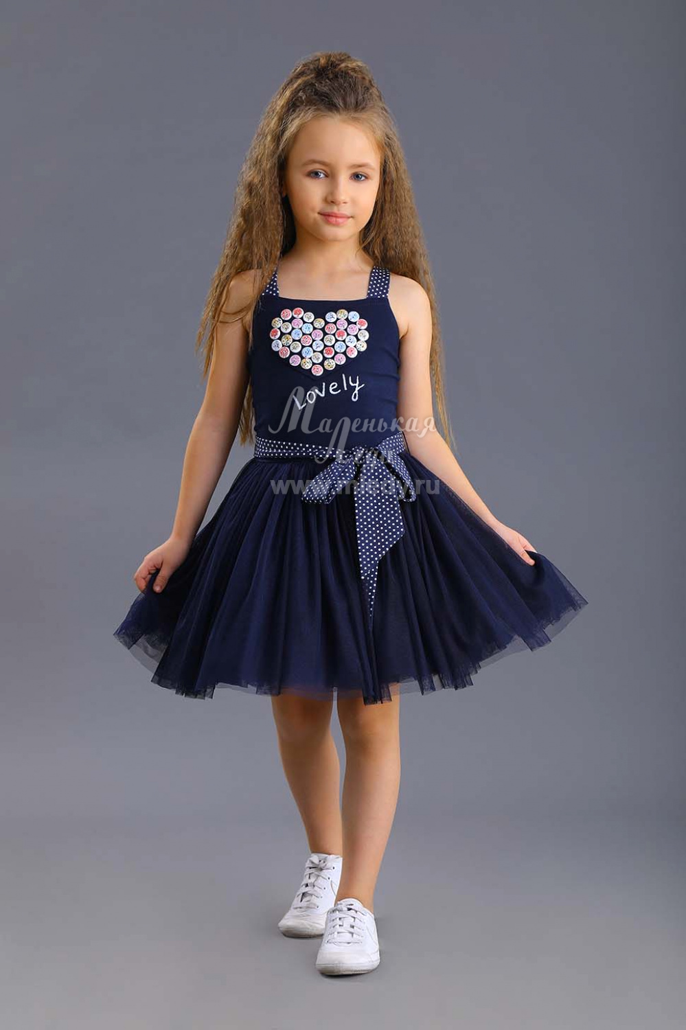 картинка Платье нарядное 2124-320-ТХК-180 (синий) от магазина Маленькая Леди