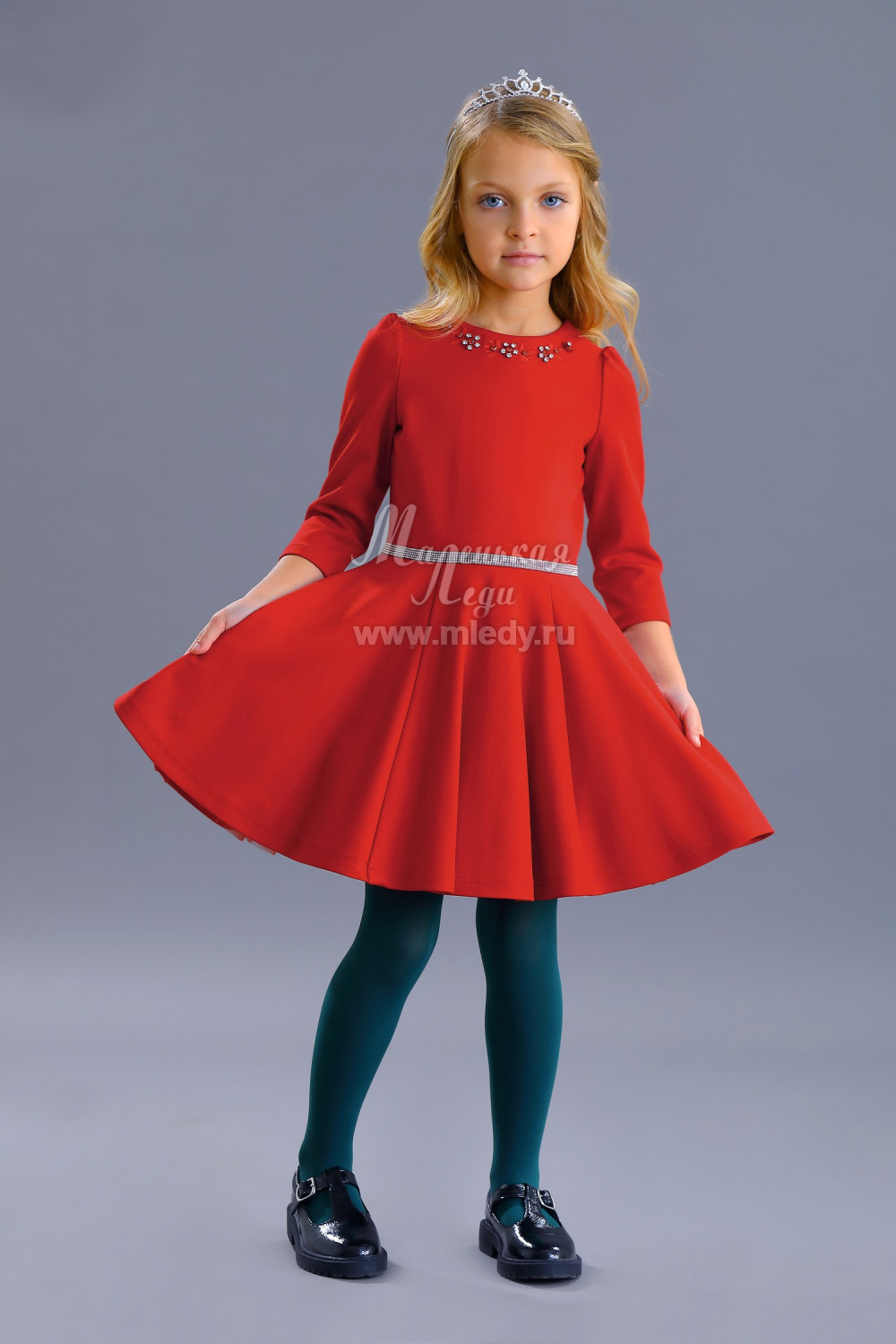 картинка Платье нарядное 2118-121-ТВК-320 (красный) от магазина Маленькая Леди