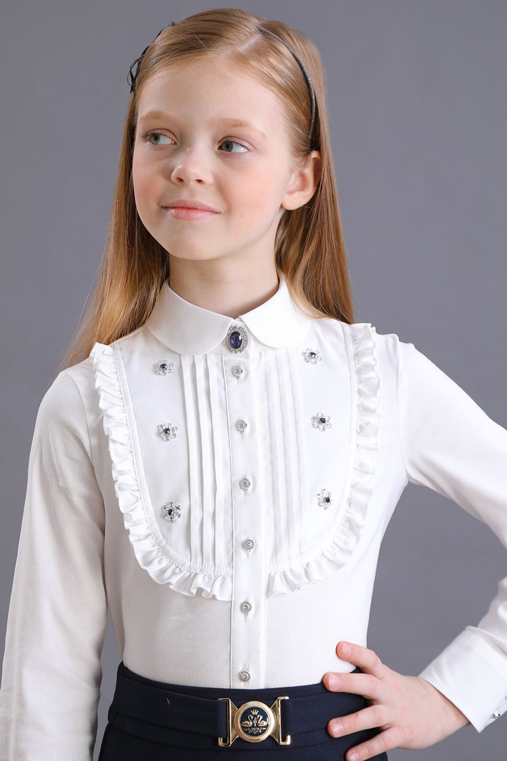  Блузка для девочки из блузочного хлопка, цвет 