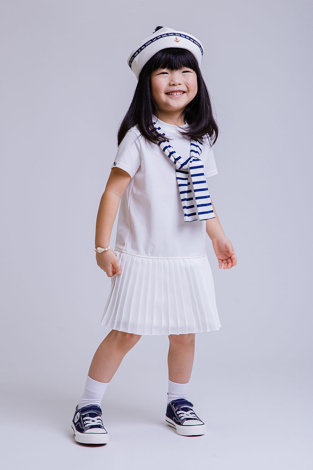 картинка Платье 3008Я-326-ТХК-200 (молочный отд синий) от магазина Маленькая Леди