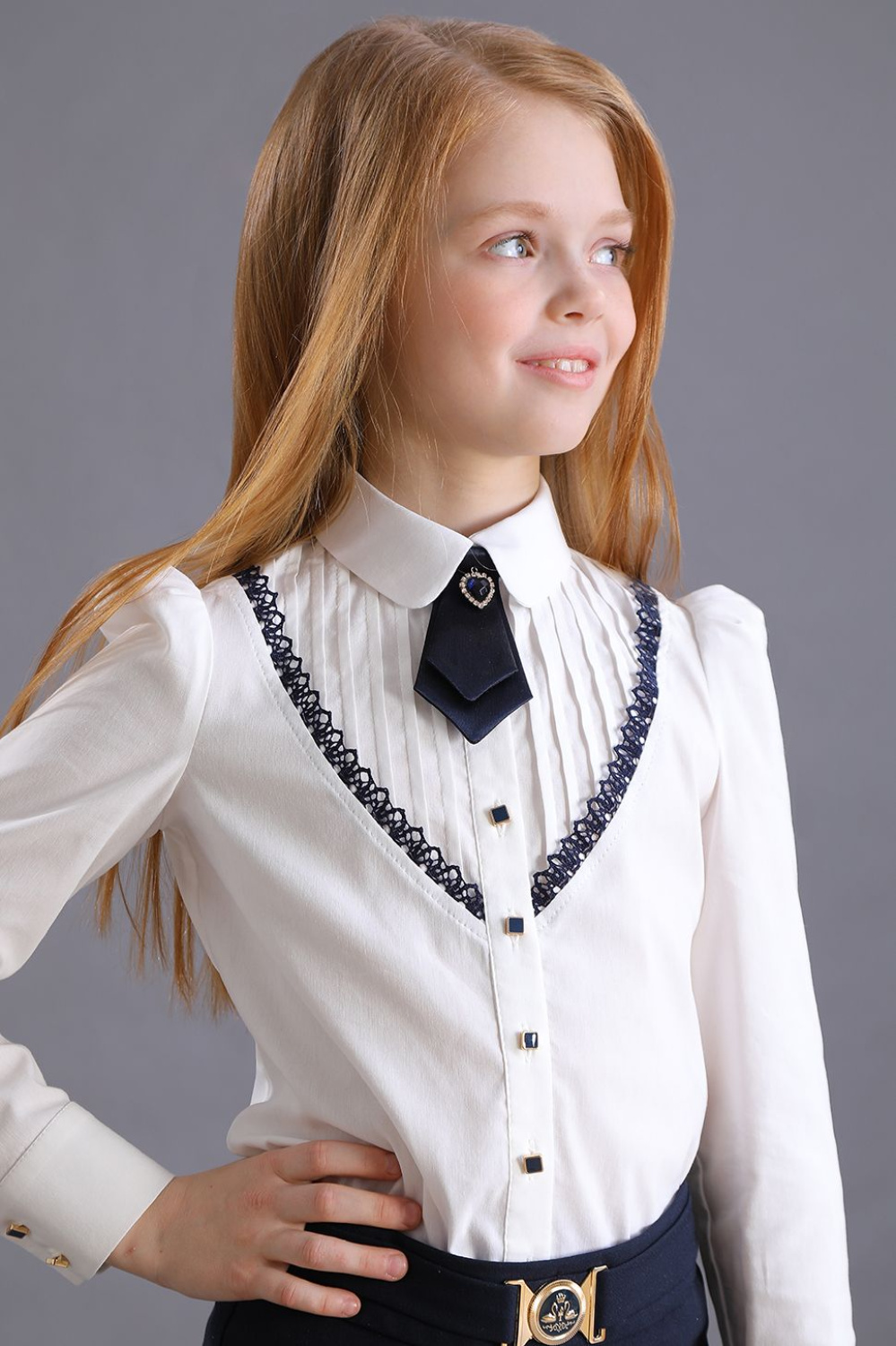  Блузка для девочки из блузочного хлопка, цвет 