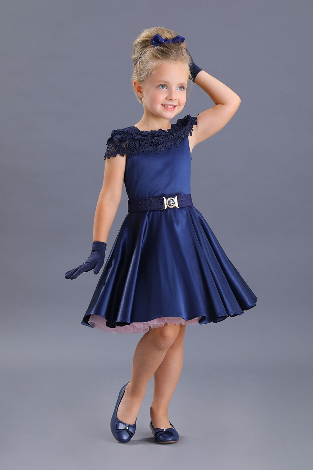 картинка Платье нарядное FSL-309-120 (синий) от магазина Маленькая Леди