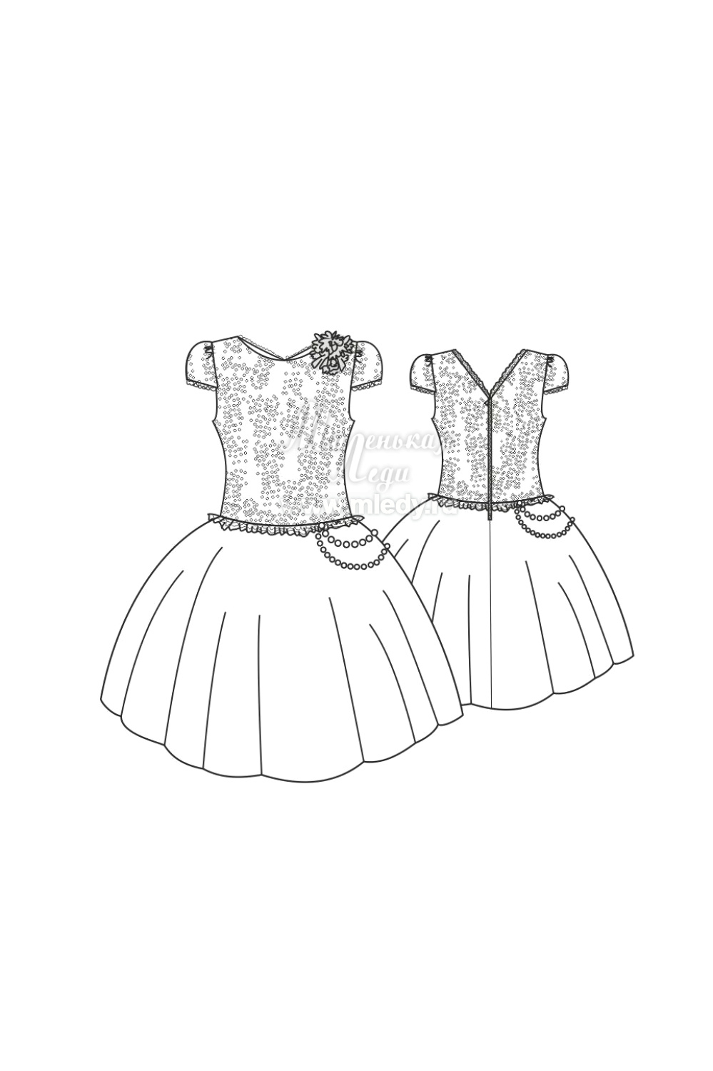  Платье нарядное для девочки из пайеток, цвет 