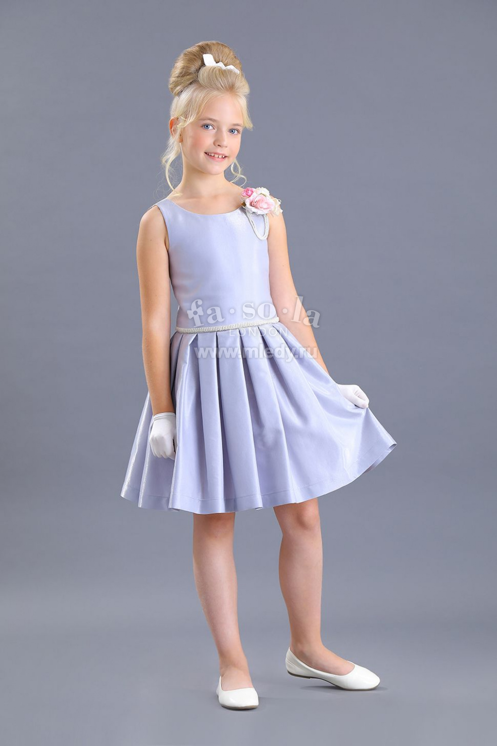 картинка Платье нарядное FSL-009/5-120 (серый) от магазина Маленькая Леди