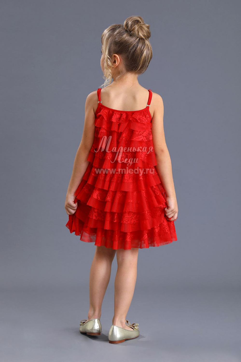  Платье для девочки из сетки, цвет 