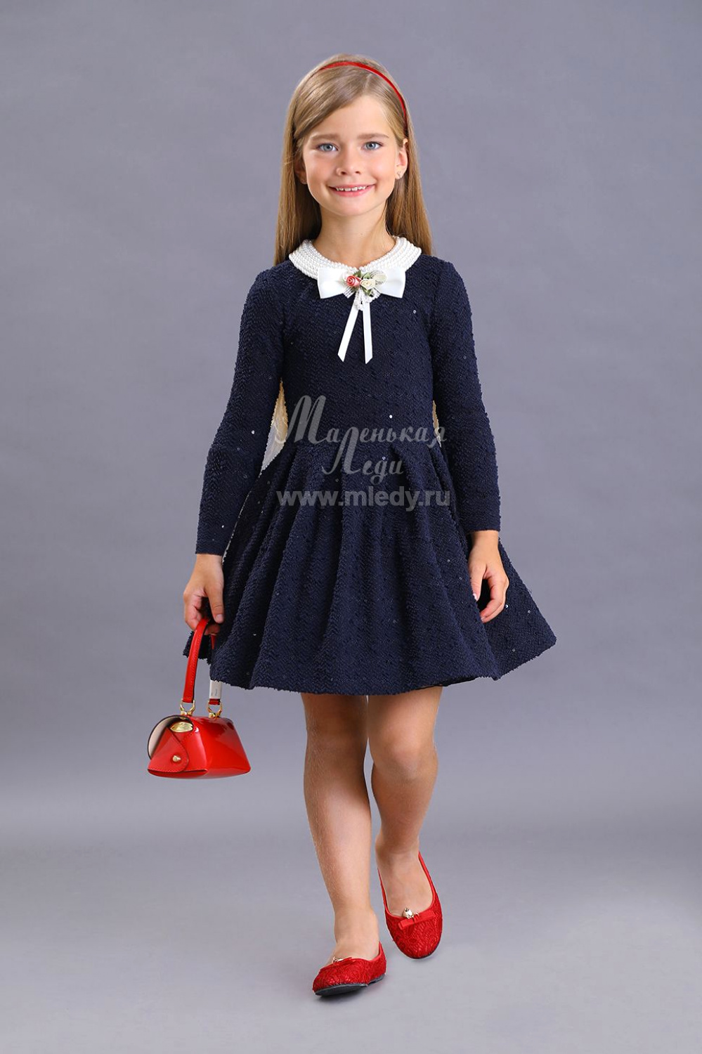 картинка Платье нарядное 1680/3-120-ВПБ (синий) от магазина Маленькая Леди