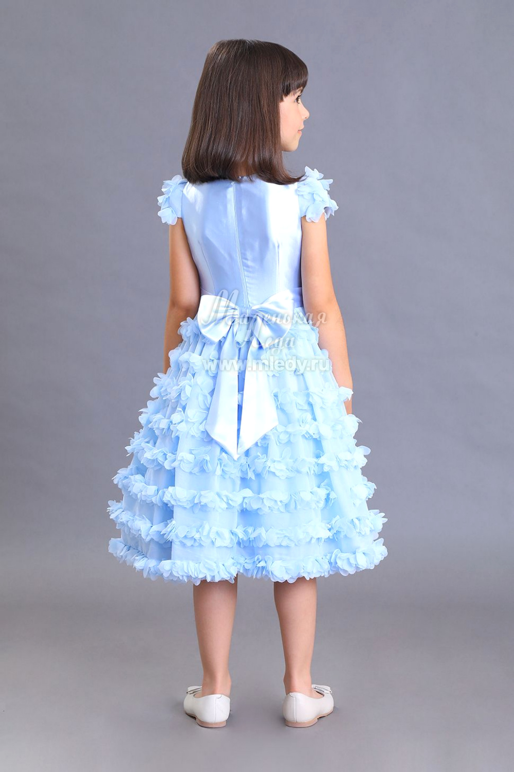  Платье нарядное для девочки из шифона, цвет 