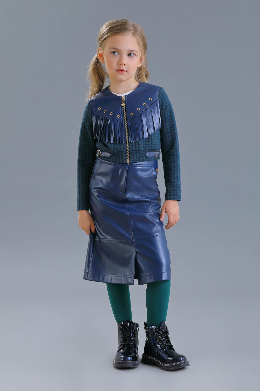 картинка Жакет 2482-422-ТХПЖ (синий сине-зеленый) от магазина Маленькая Леди