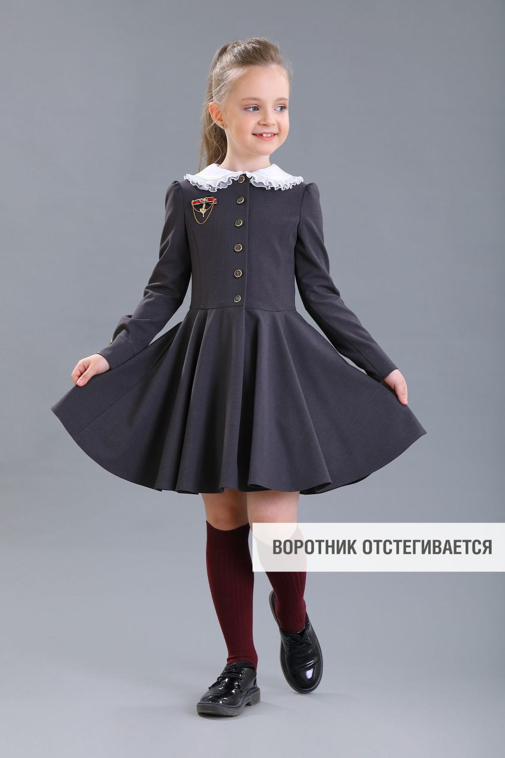 картинка Платье 1872/4-523-ВВОК (серый) от магазина Маленькая Леди