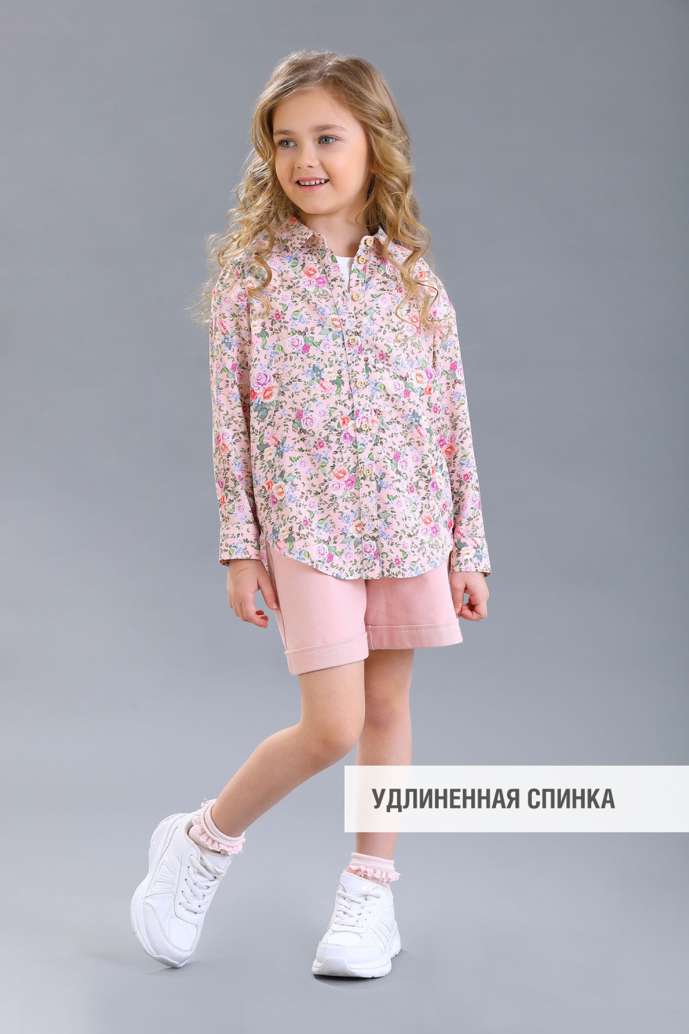 картинка Блузка 2332/1-322-ВВН (розовая набивка “розы”) от магазина Маленькая Леди