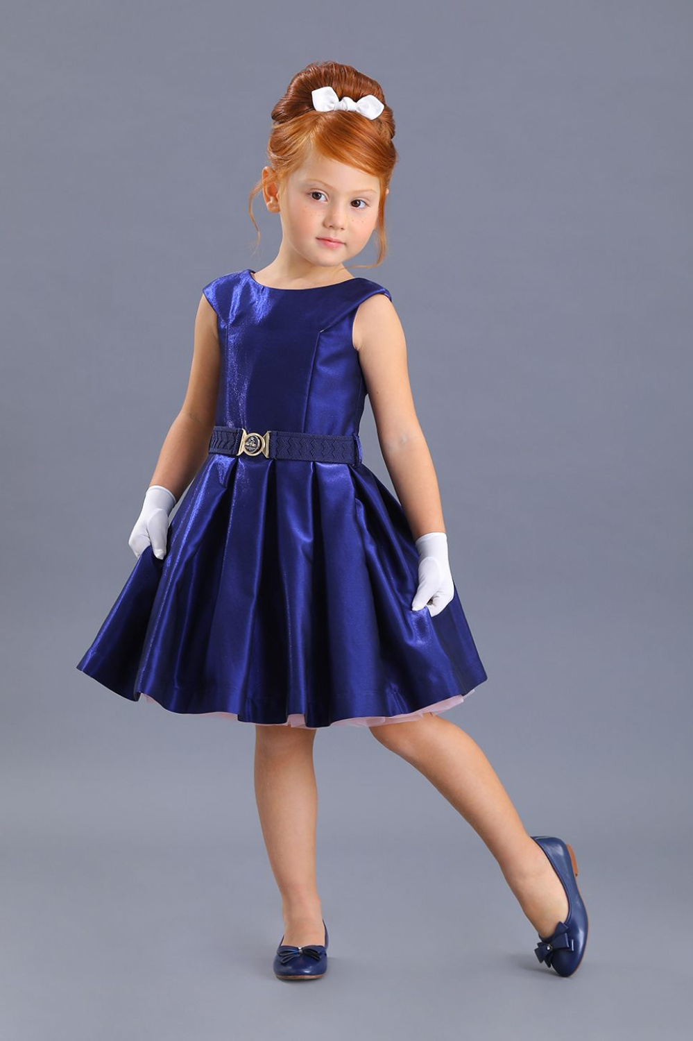 картинка Платье нарядное FSL-021/3-120 (синий) от магазина Маленькая Леди