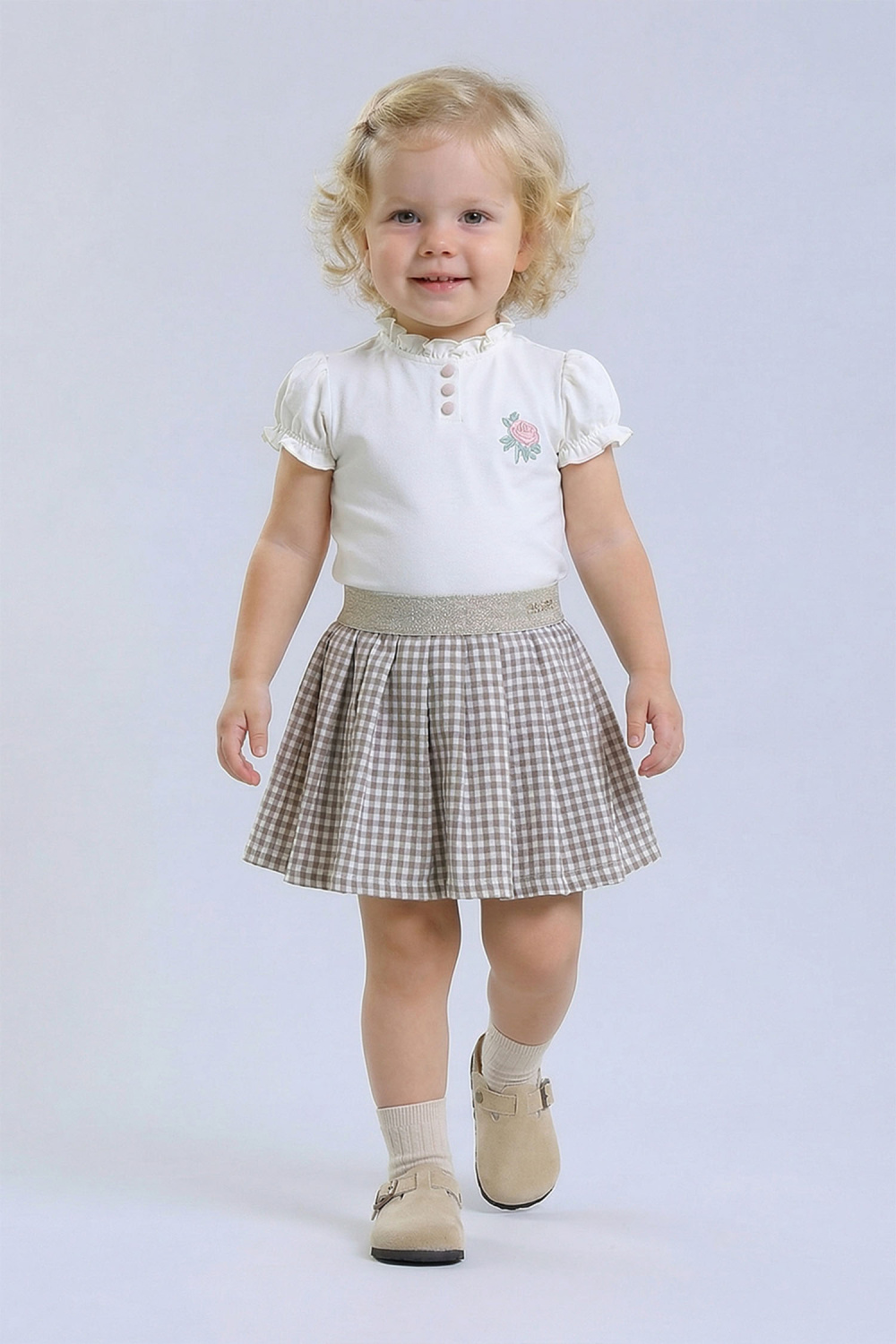 картинка Блузка с коротким рукавом 2962Я/1-425-ТХК-190 (сливочный) от магазина Маленькая Леди