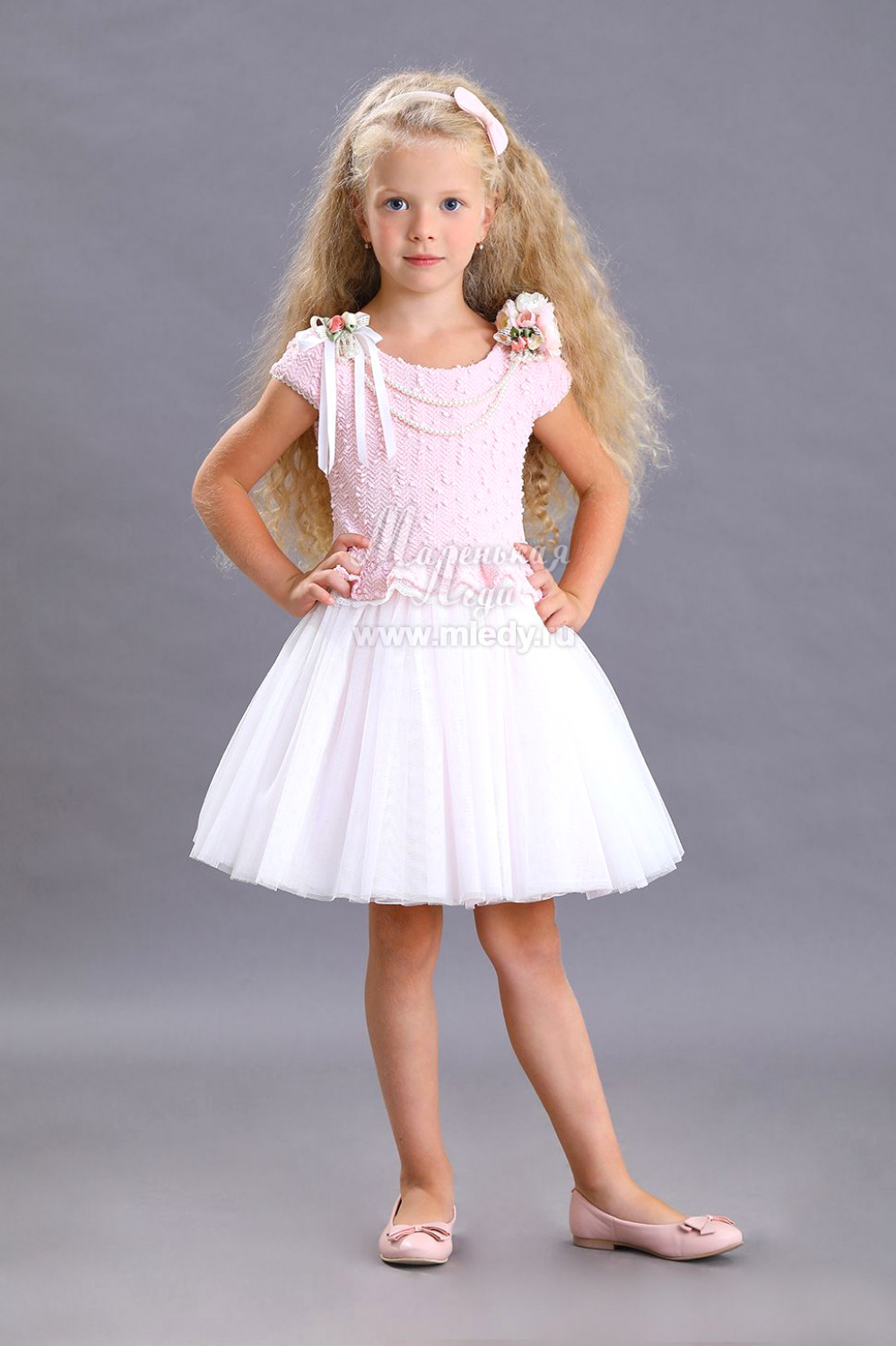 картинка Платье нарядное 1960-119-ВПБ (розовый) от магазина Маленькая Леди