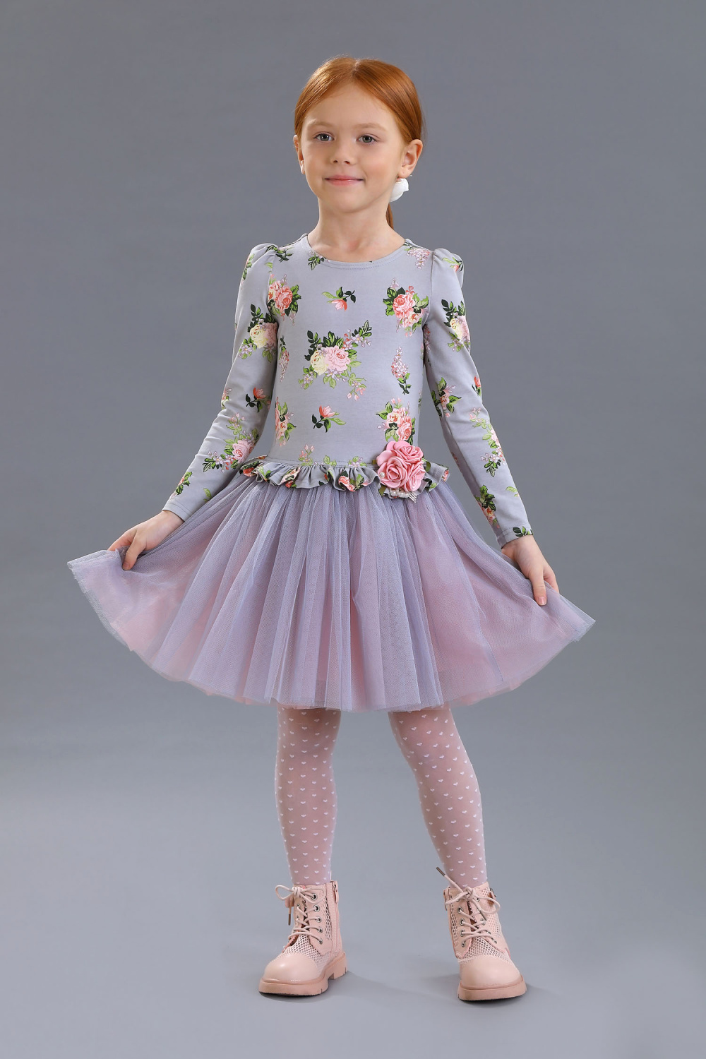 Нарядное Платье нарядное для девочки из трикотажа хлопкового, цвет 