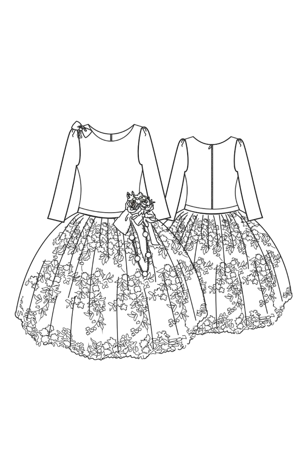 Нарядное Платье нарядное для девочки из велюра, цвет 