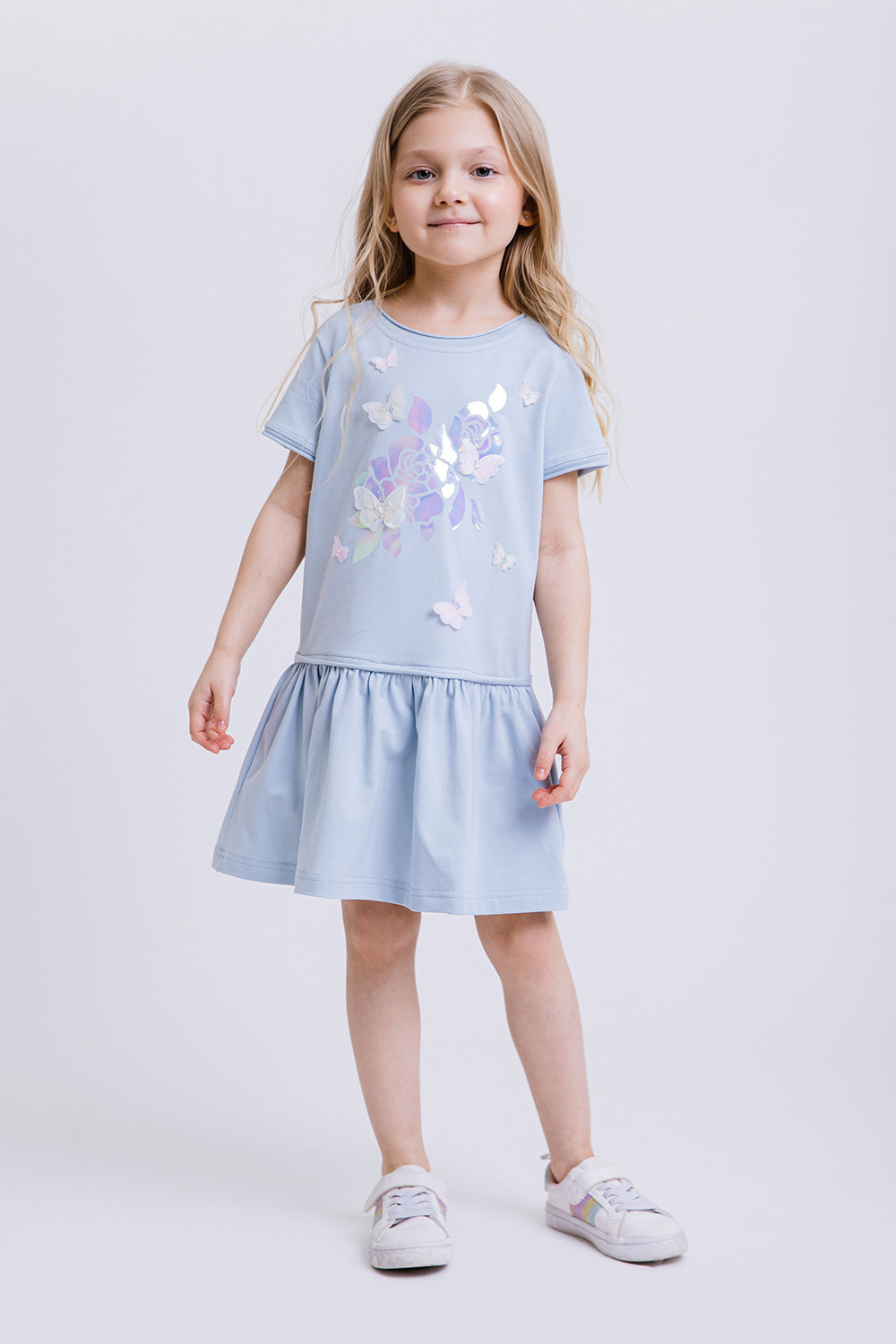 картинка Платье 3041-326-ТХК-190 (голубой) от магазина Маленькая Леди