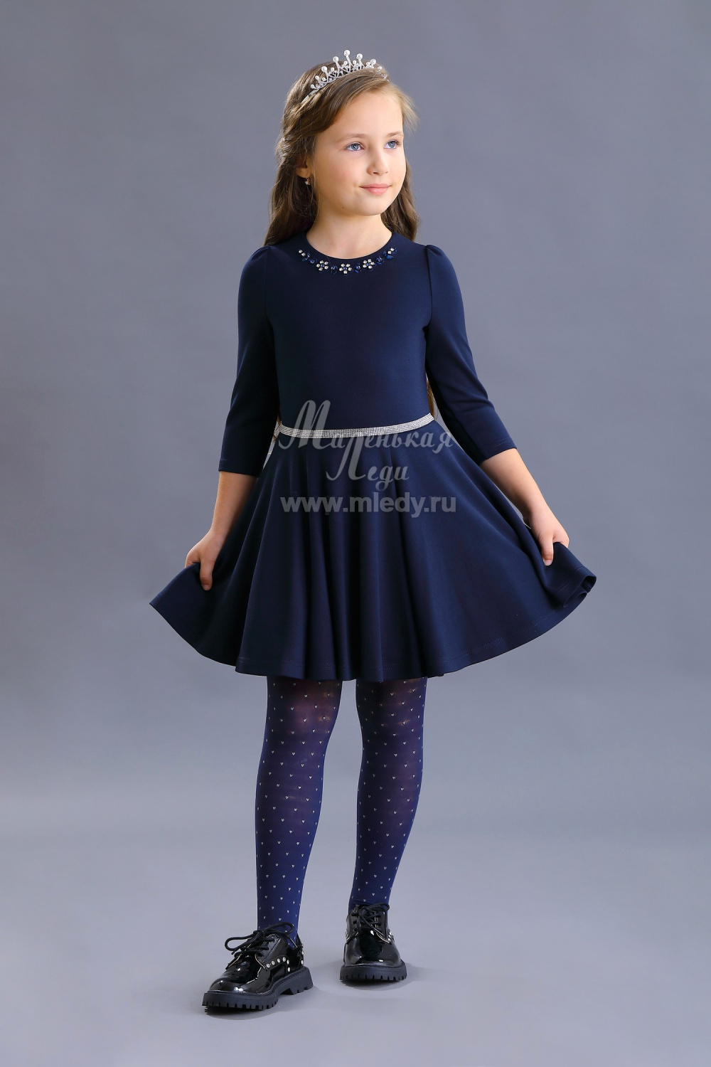 картинка Платье нарядное 2118-121-ТВК-320 (синий) от магазина Маленькая Леди