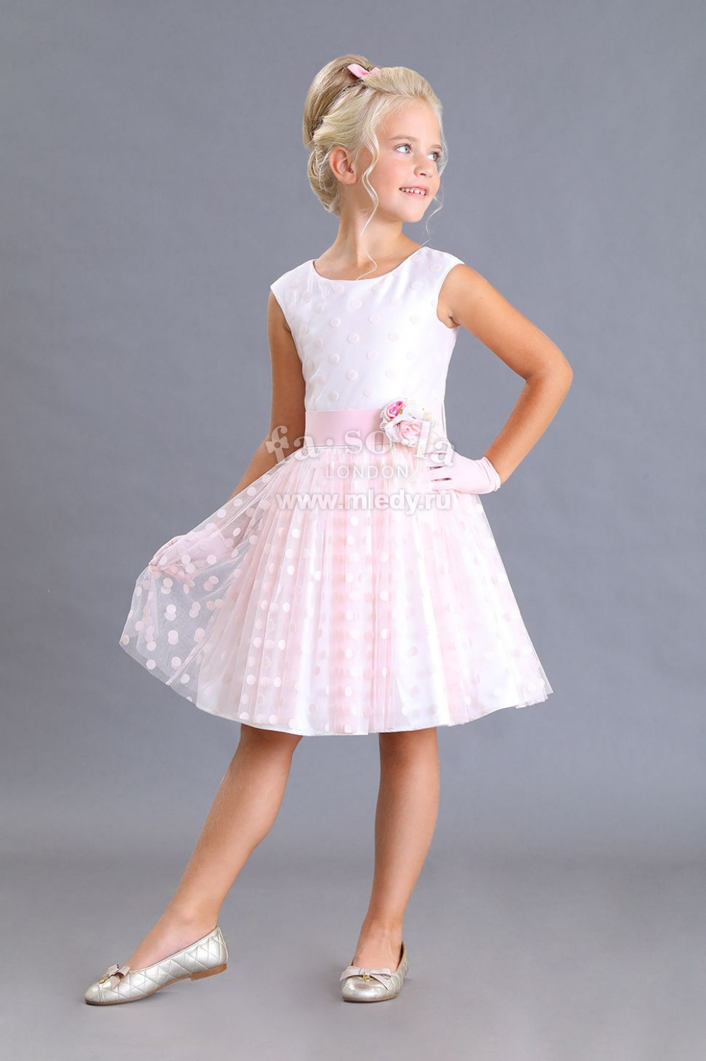 картинка Платье нарядное FSL-143-118 (молочный) от магазина Маленькая Леди