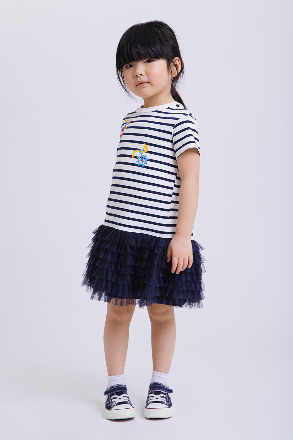 картинка Платье 3025-326-ТХКН-190 (сине-молочный) от магазина Маленькая Леди