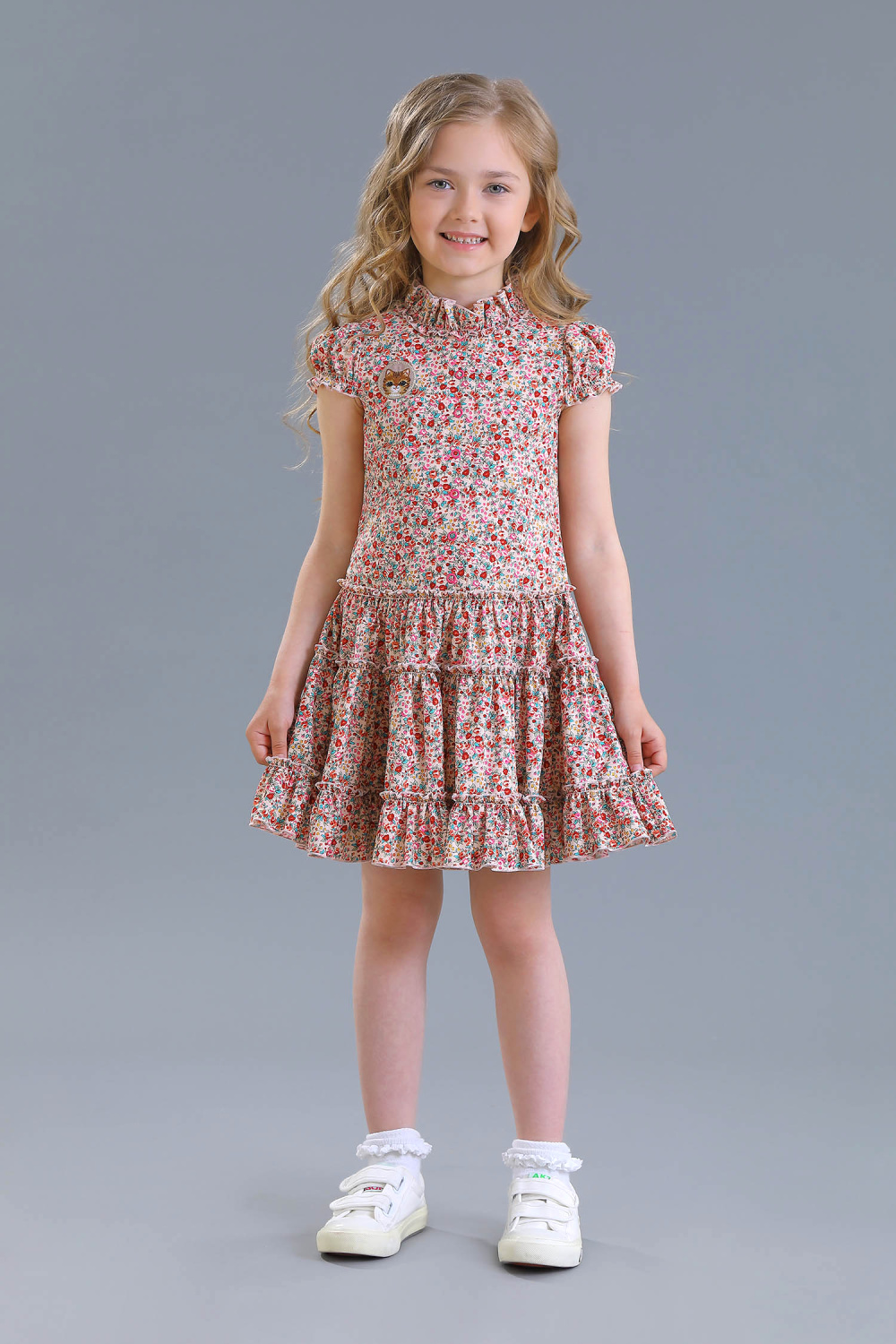 картинка Платье 1717/1-422-ВХН (кремовый,розово-бирюзовый) от магазина Маленькая Леди