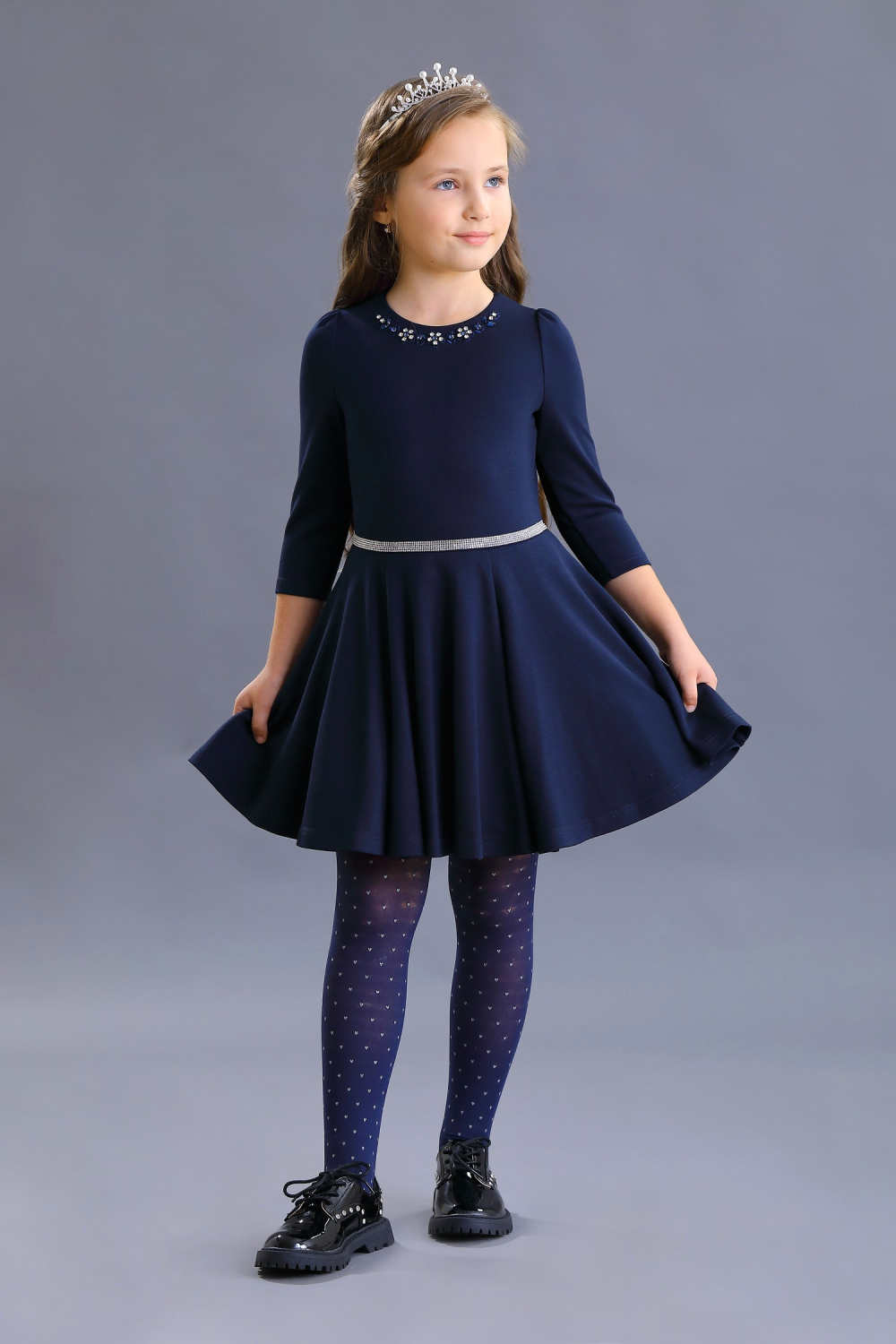 картинка Платье нарядное 2118-121-ТВК-320 (синий) от магазина Маленькая Леди