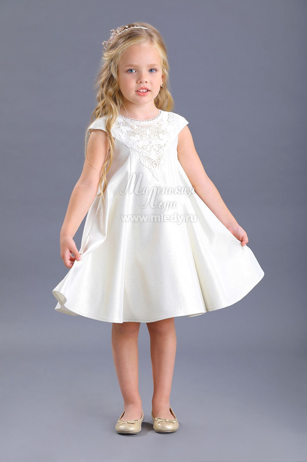 картинка Платье нарядное 2070-120-ВПЛП (золотой) от магазина Маленькая Леди