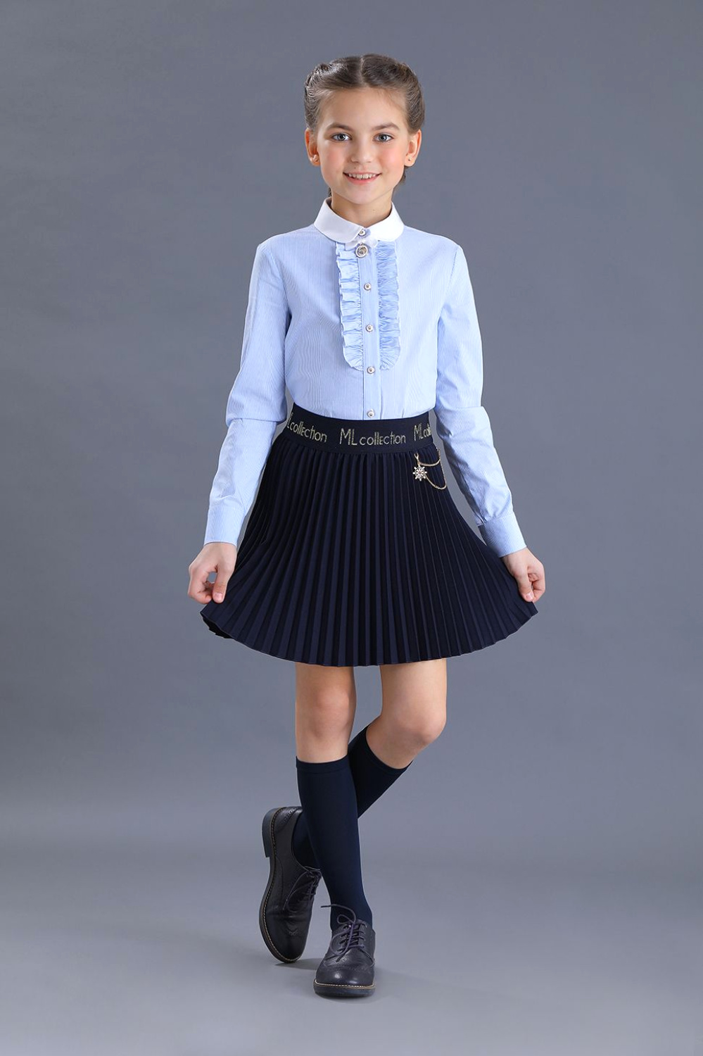 картинка Блузка 2054-519-ВХБПЭН-П (голубая полоска) от магазина Маленькая Леди