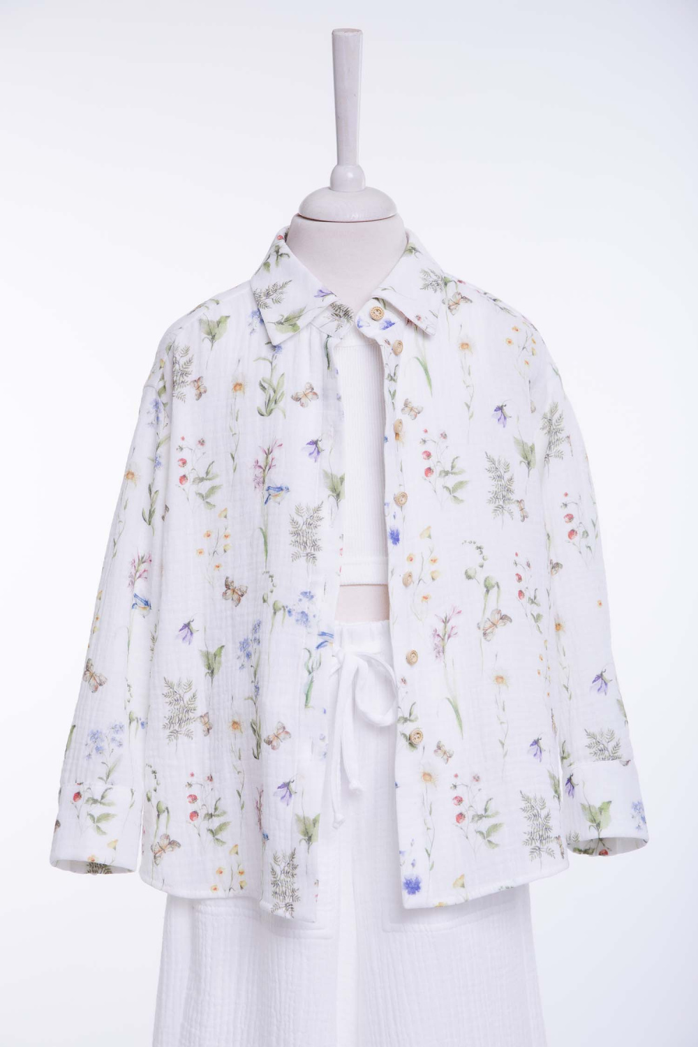 картинка Рубашка FSL-507-326-ВХМ (молочный набивка) от магазина Маленькая Леди