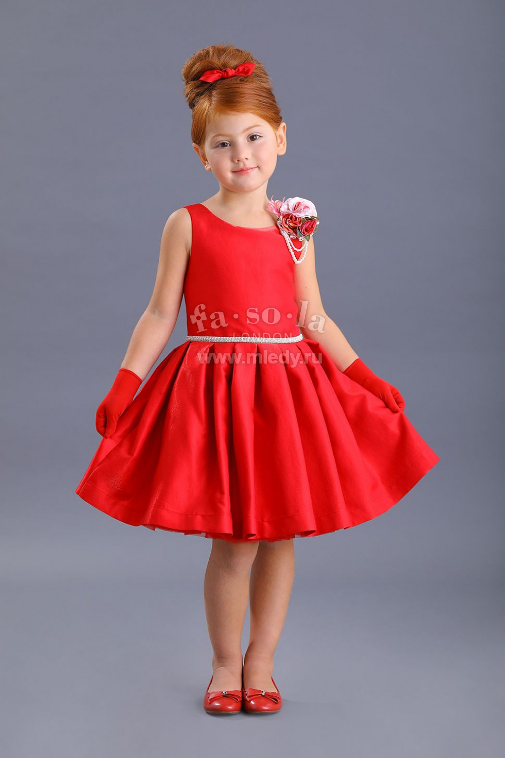 картинка Платье нарядное FSL-009/5-120 (красный) от магазина Маленькая Леди