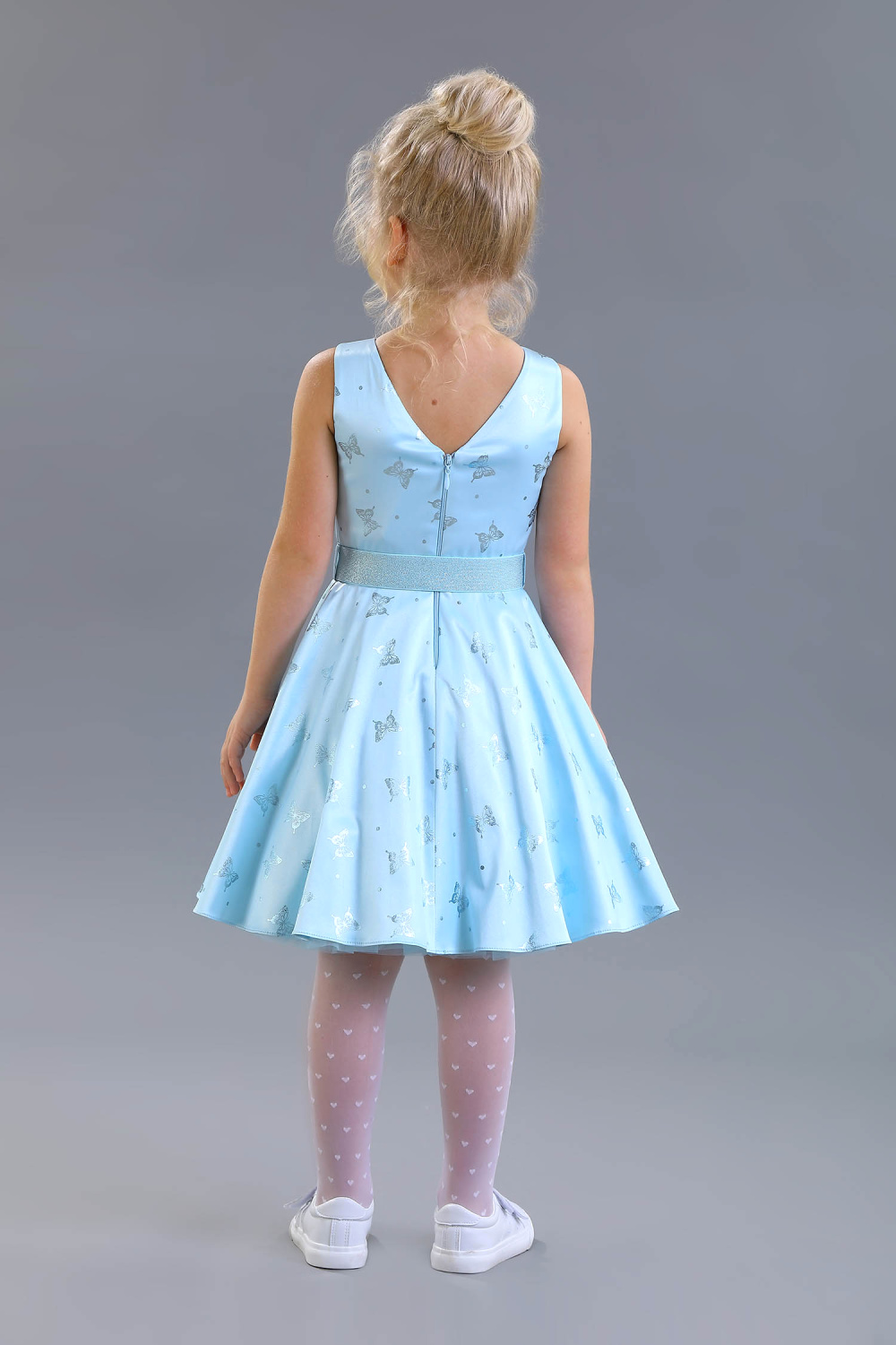 Нарядное Платье нарядное для девочки из атласа, цвет 