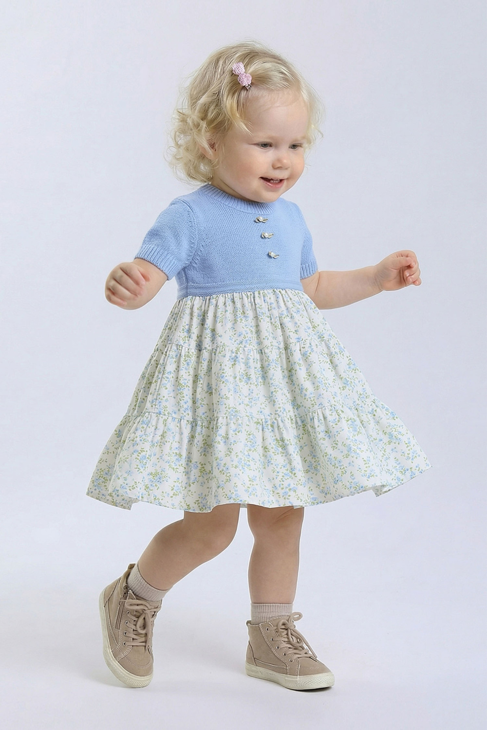 картинка Платье 2965Я-425-ВХВН (сливочно-голубая набивка) от магазина Маленькая Леди