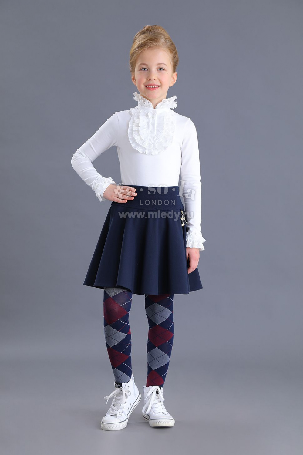  Блузка для девочки из трикотажа хлопкового, цвет 