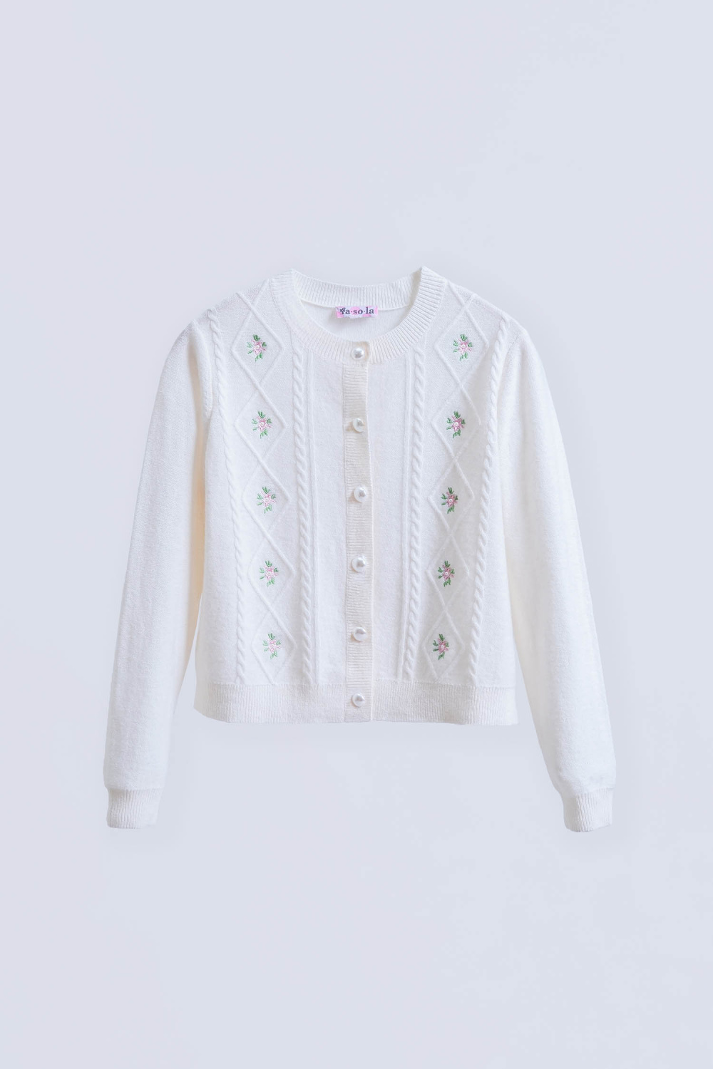 картинка Кардиган 47251Am-725 (молочный+розовая вышивка) от магазина Маленькая Леди