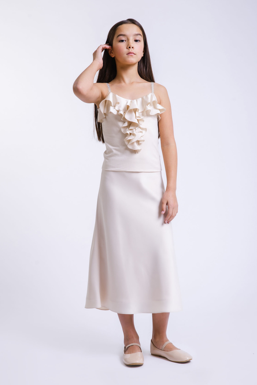 картинка Юбка FSL-487-126-ВППЛА (песочный) от магазина Маленькая Леди