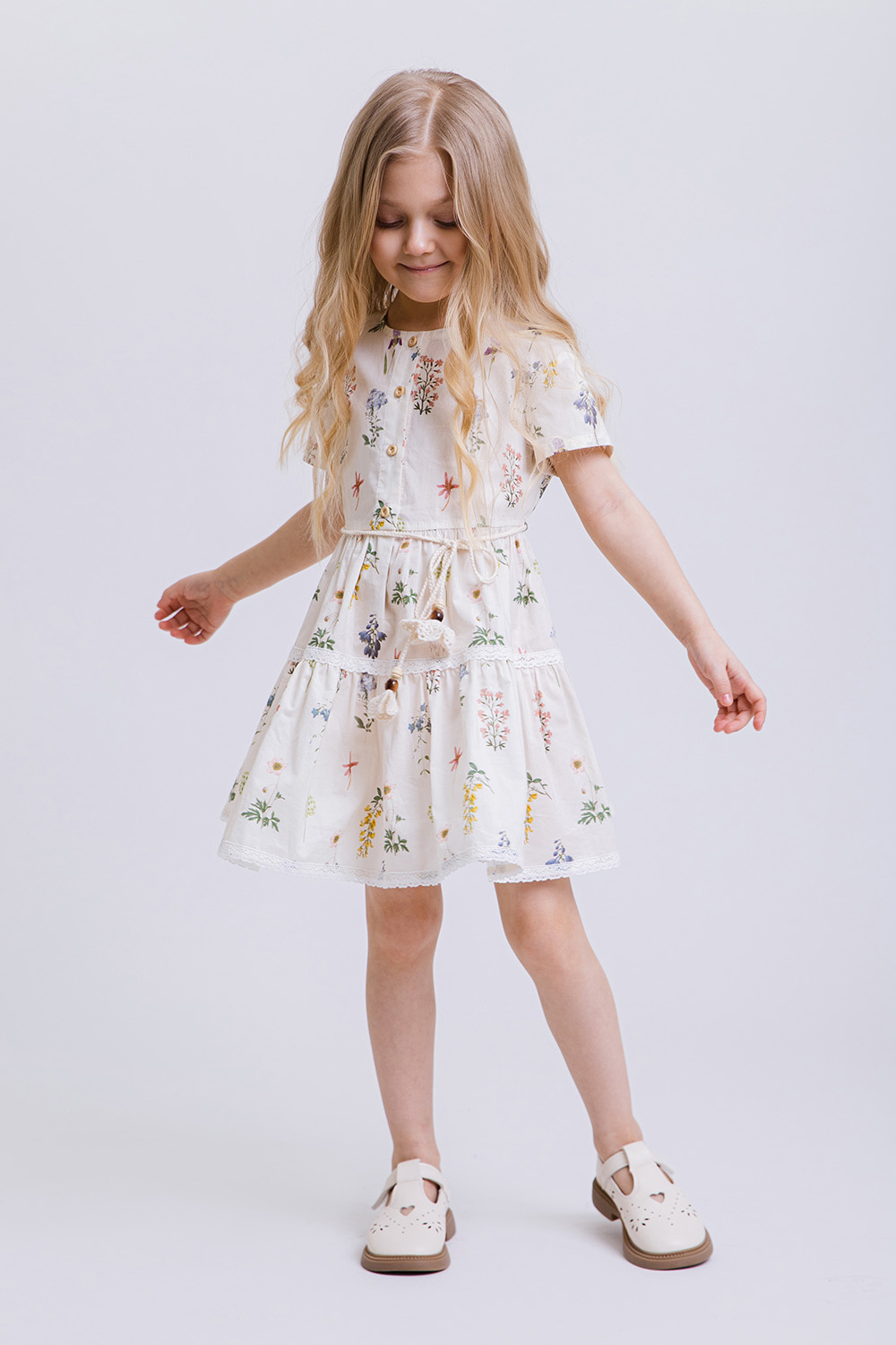 картинка Платье 3028-326-ВХПЛХ (молочная набивка) от магазина Маленькая Леди