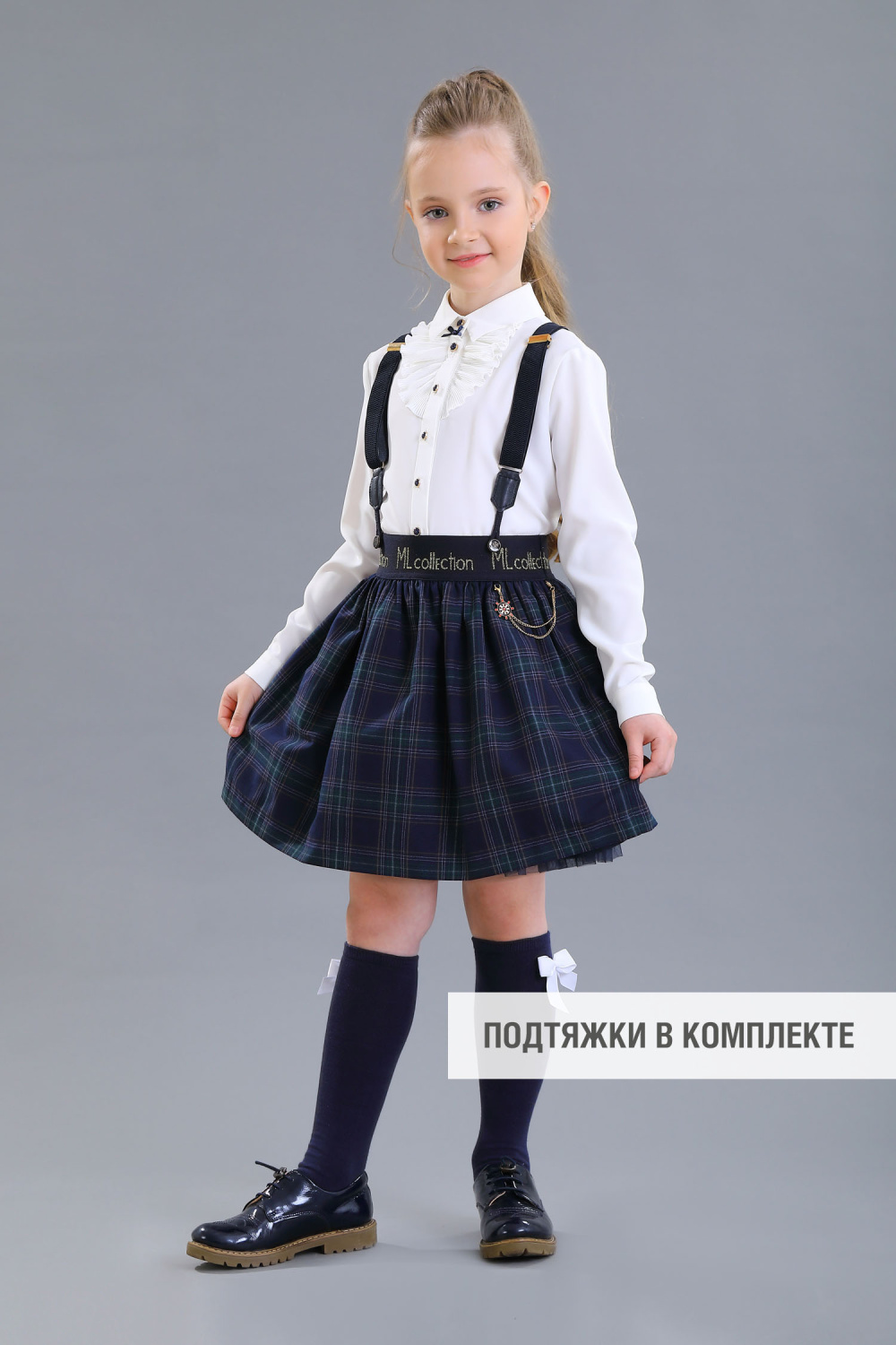 картинка Юбка 2146-523-ВВК (клетка сине-зеленая) от магазина Маленькая Леди