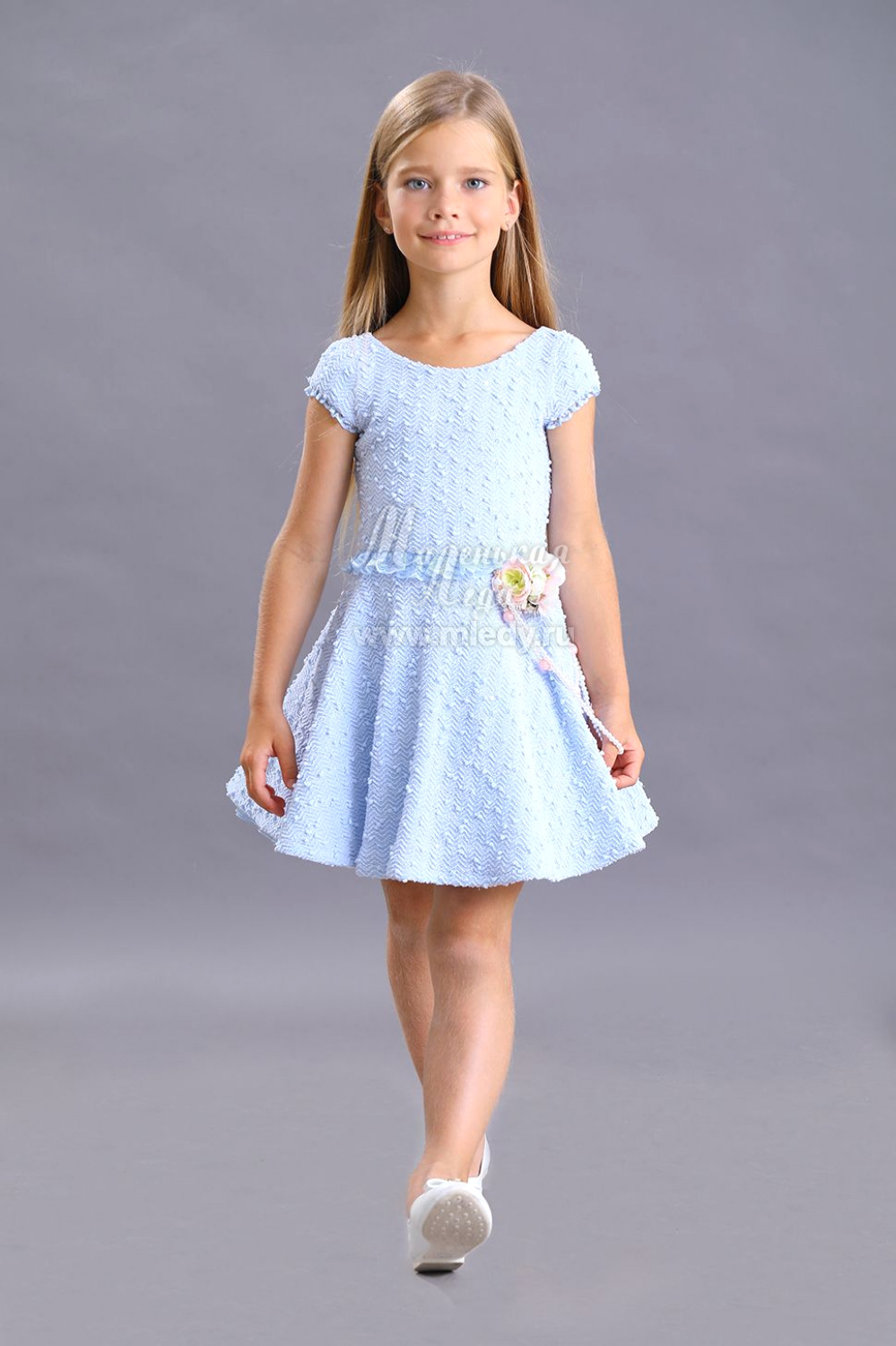 картинка Платье нарядное 1680/4-119-ВПБ (голубой) от магазина Маленькая Леди
