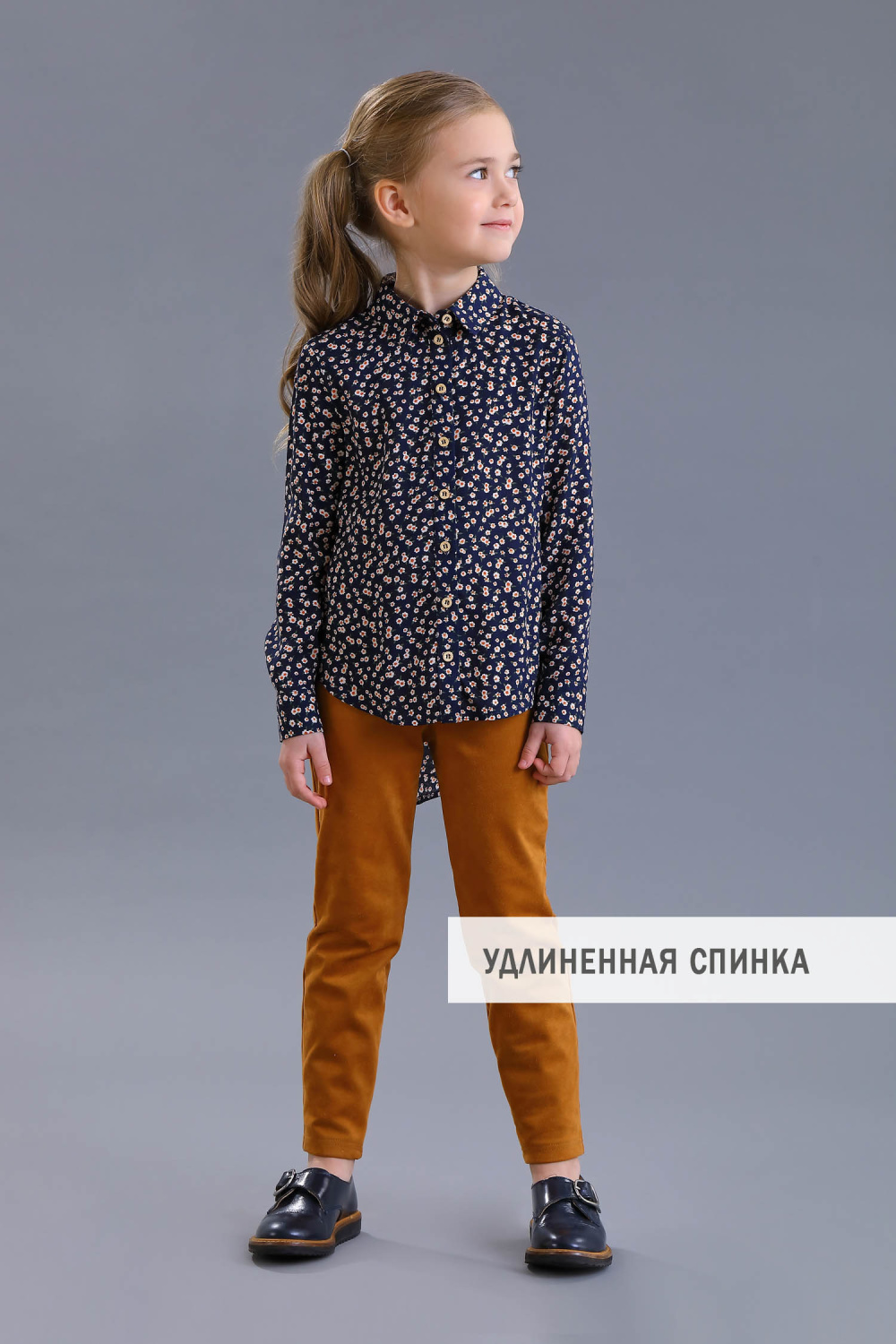 картинка Блузка 2332/1-421-ВВН (синий,ромашки) от магазина Маленькая Леди