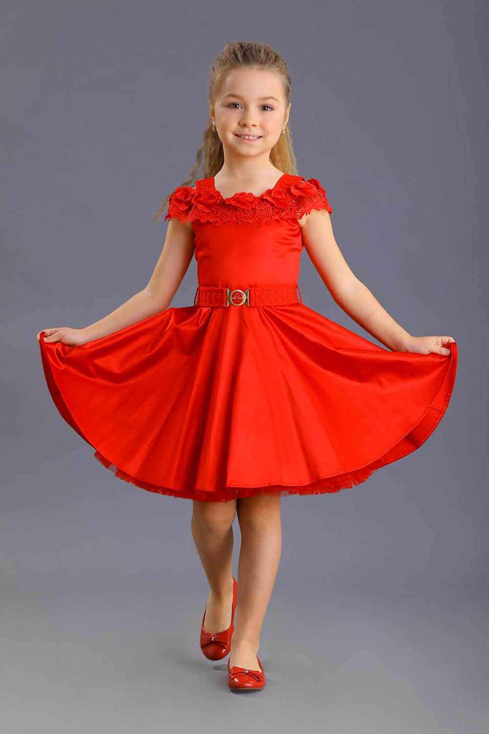 картинка Платье нарядное FSL-309-120 (красный) от магазина Маленькая Леди