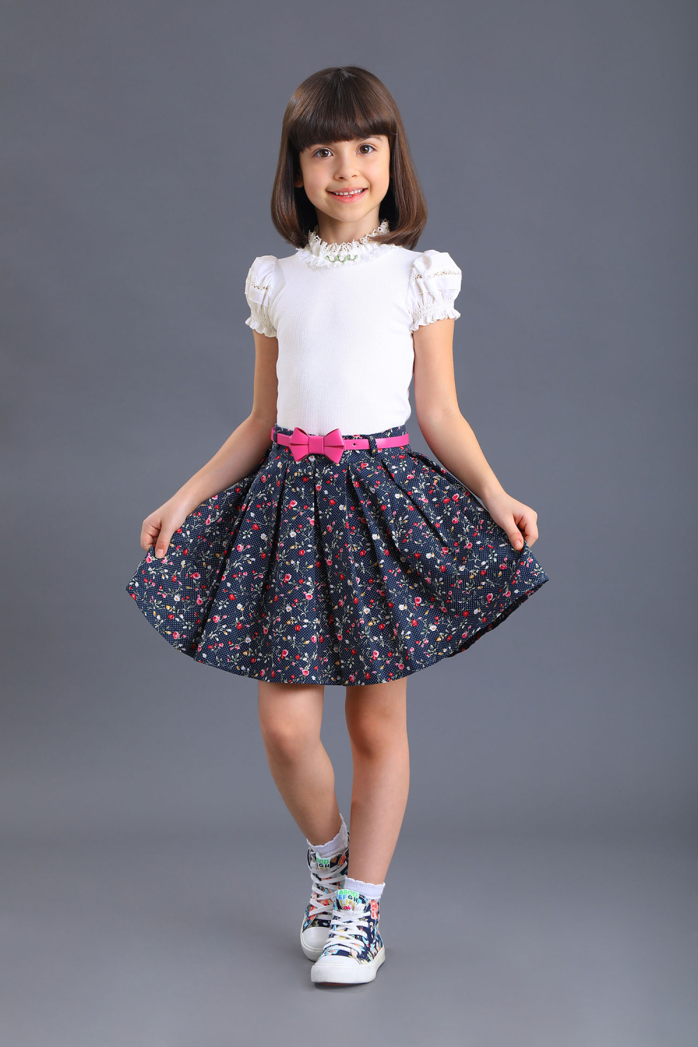 картинка Блузка с коротким рукавом 820-421-ТХР-2*2/260 (молочный) от магазина Маленькая Леди