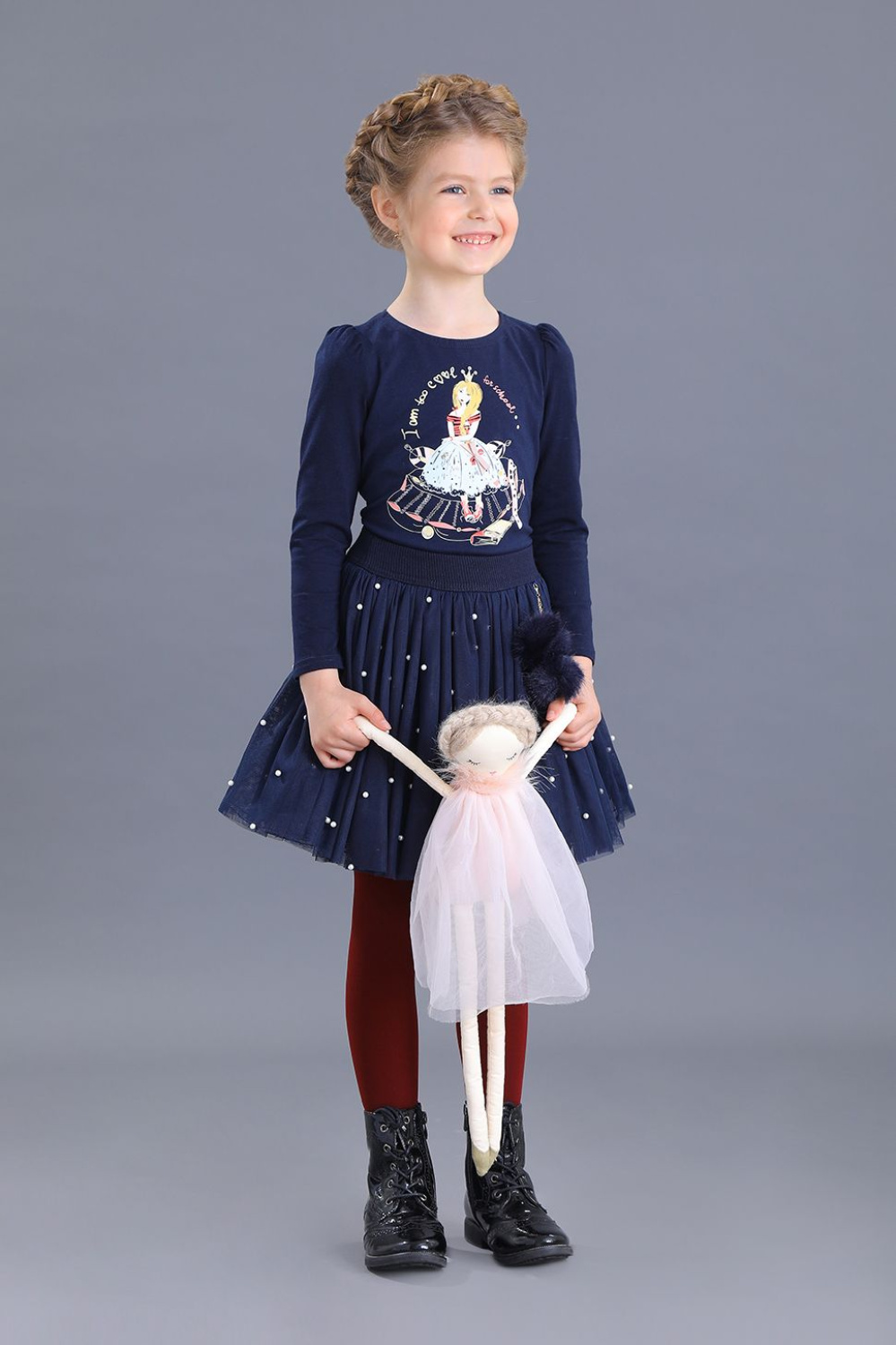 картинка Лонгслив 2074/2-419-ТХК-180 (синий) от магазина Маленькая Леди