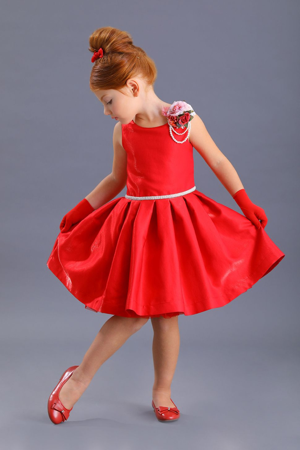 Нарядное Платье нарядное для девочки из тафты, цвет 