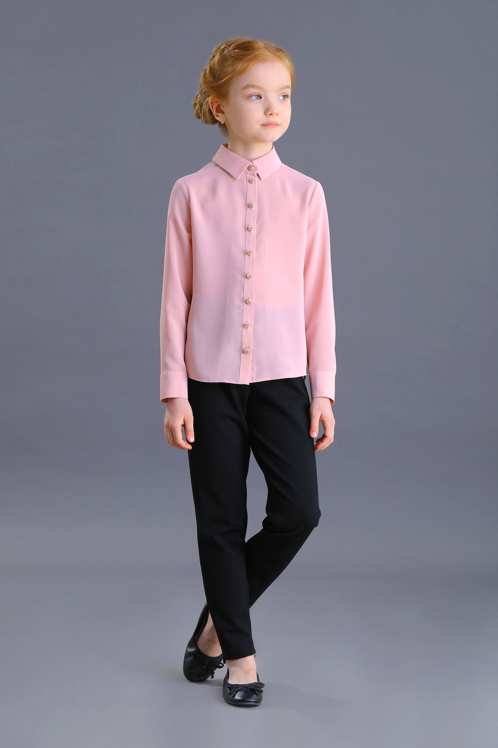 картинка Блузка 2072/1-521-ВПБЛ (пудровый розовый) от магазина Маленькая Леди